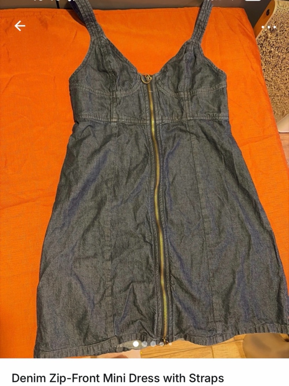 Free People Denim Zip-Front Mini Dress